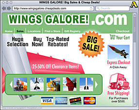Wings Galore!: Big Sales and Cheap Deals! Sale Page